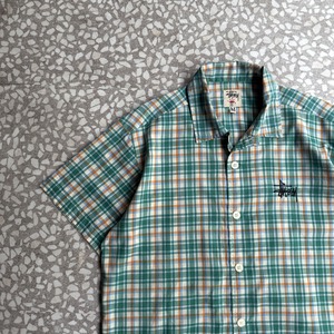 STUSSY / 90′s check shirt sizeM 白タグ