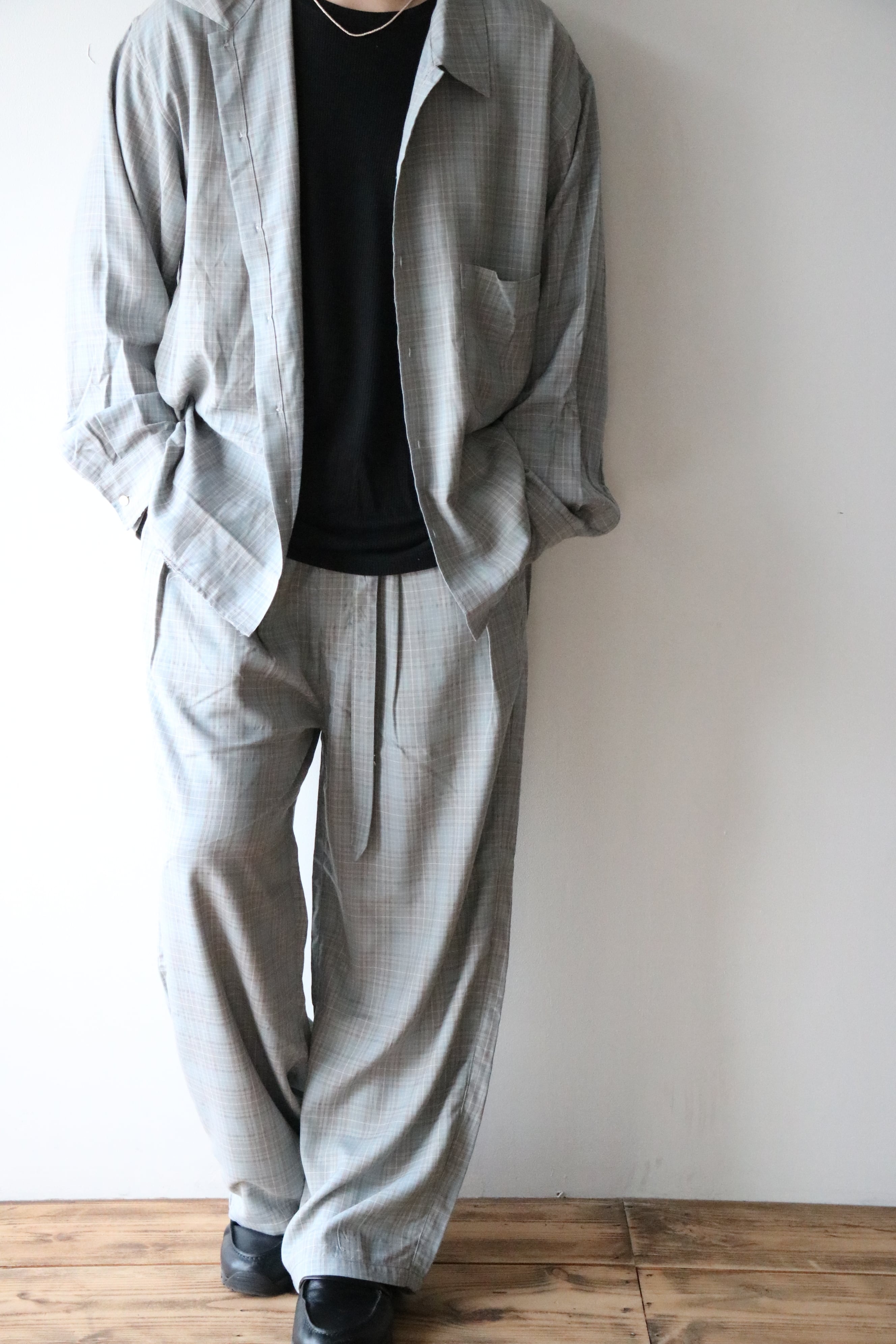 アンセルム　チェックスラックス Ancellm -AGING CHECK BELT-LESS SLACKS- / ANC-PT104 / アンセルム