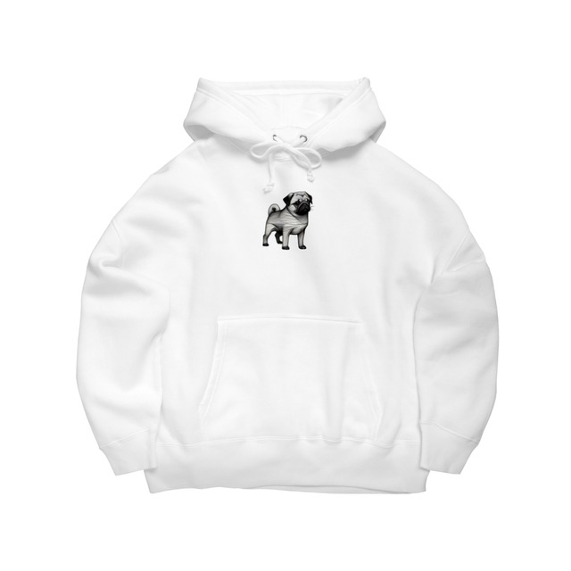 Original drawing pug 6 selections hoodie 4 colors