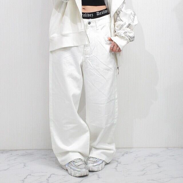 Backフェザー 翼モチーフ ワイドデニム BOYSデニム デニムパンツ