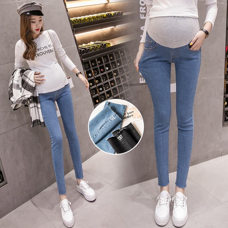 【新作】【送料無料】 コットンデニムジーンズ妊婦服マタニティパンツズボンナーシングジーンズストレッチスキニー腹部マタニダッドパンツ expec549131215451