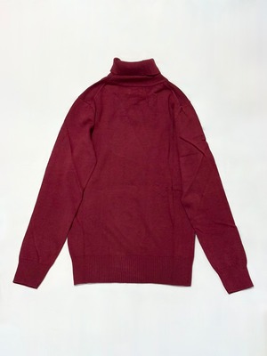 シサム工房Sisam Organic・オーガニックコットンニット　リブタートルネックTop・RDm　26ASOKN0401