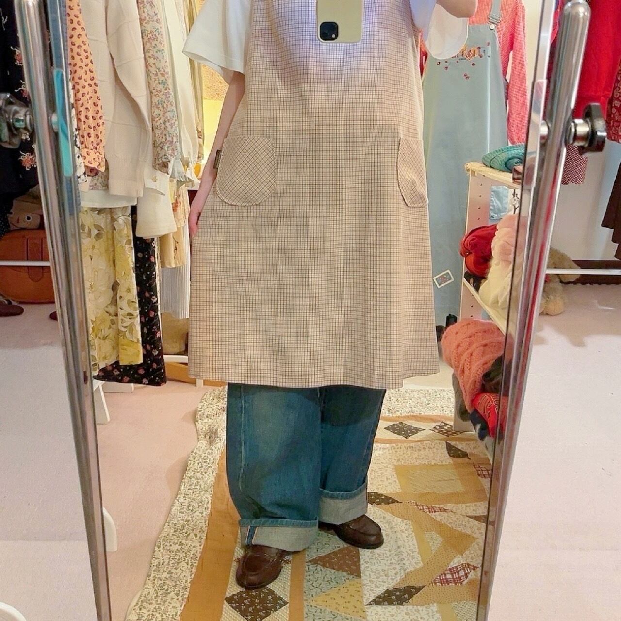 marie claire / yellow check one-piece