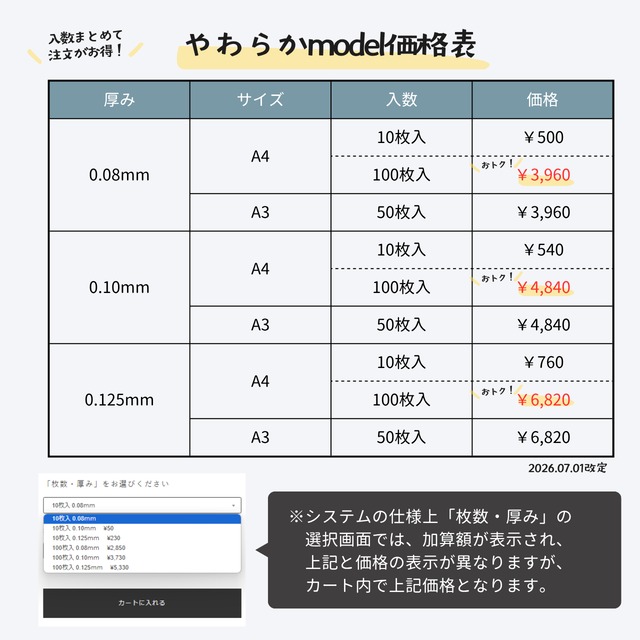 アート紙 | A3 やわらかモデル