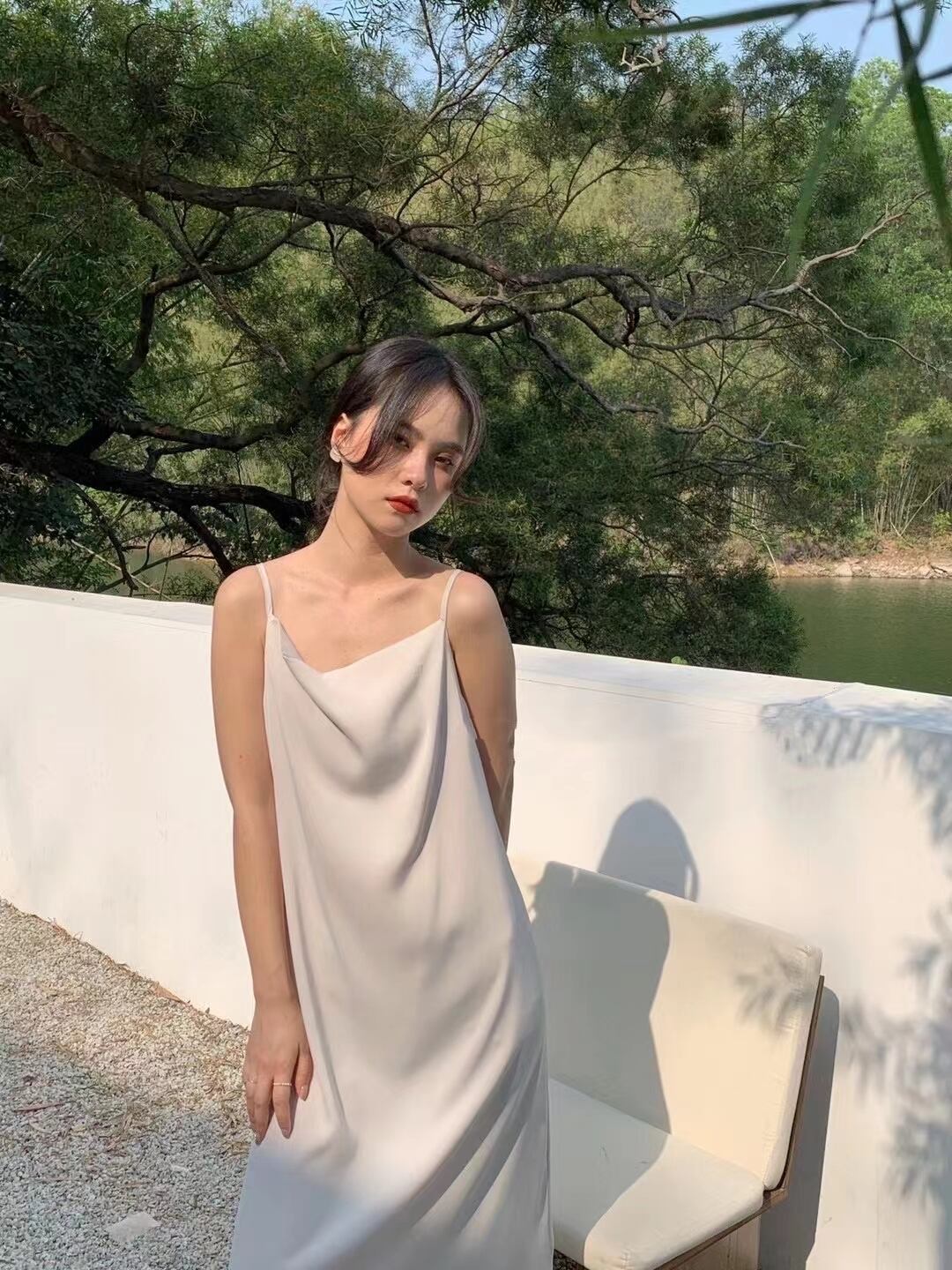 ドレープネック　キャミワンピース　AJ2205-650