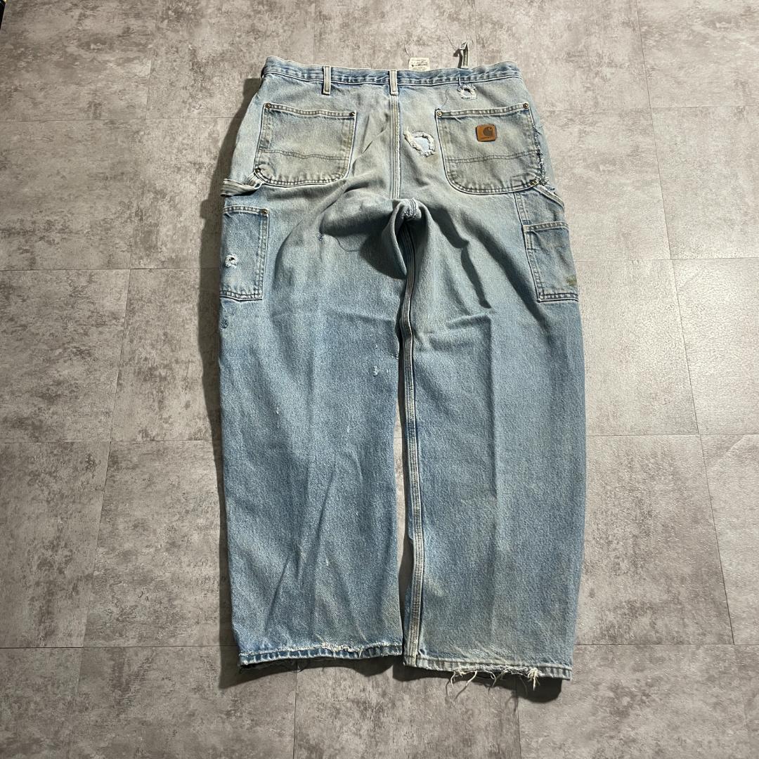 襤褸メキシコ製 デニム ダブルニー Carhartt B73 DST 38×30 | ib2