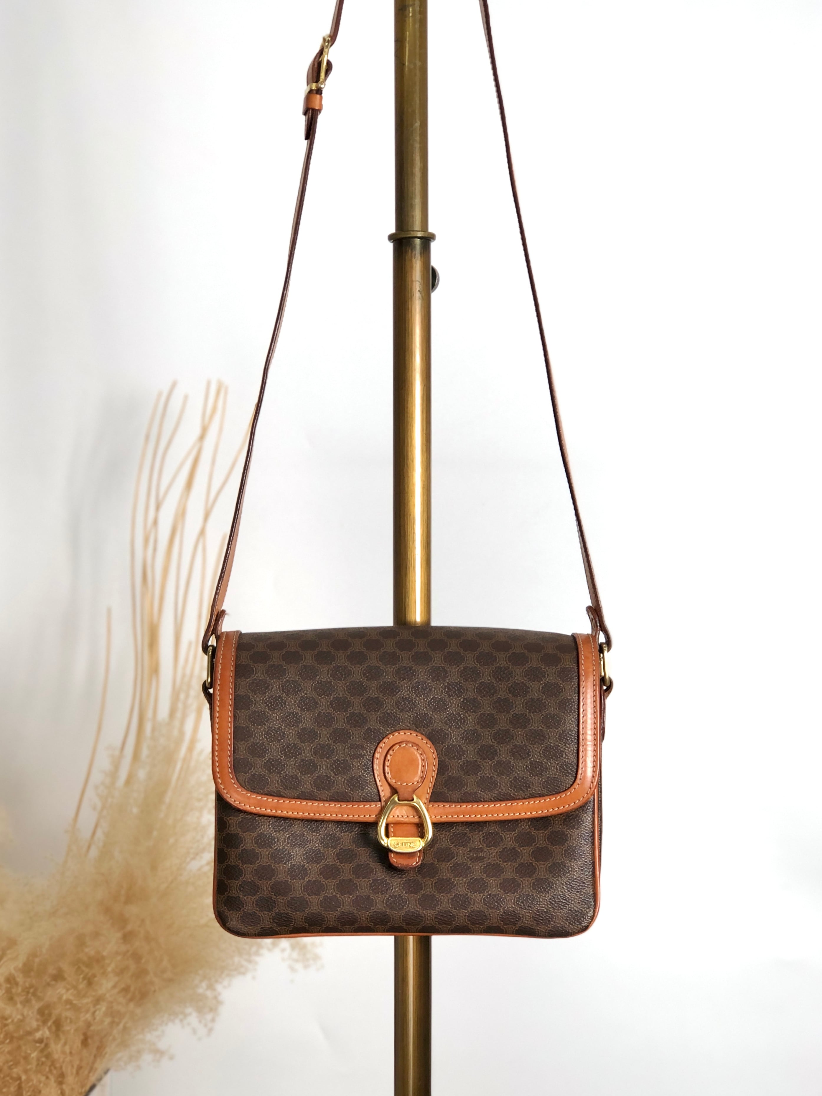 CELINE セリーヌ ショルダーバッグ ブラウン ホースビット PVC vintage ヴィンテージ オールド mcvths