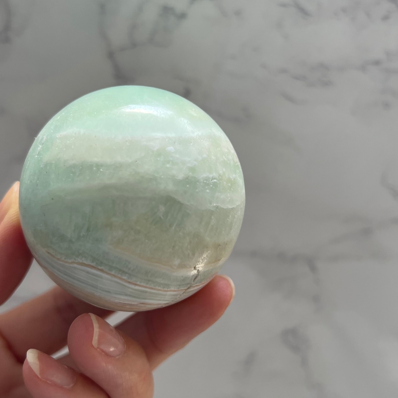 ピスタチオカルサイト＊スフィア＊天然石丸玉＊天然石インテリア＊置き物＊SP28
