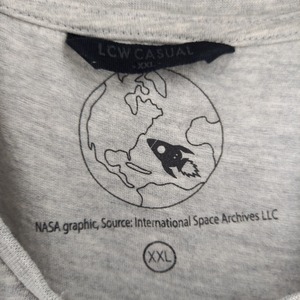 クルーネック　NASA Tシャツ　半袖　オーバーサイズ　グレー　XXL