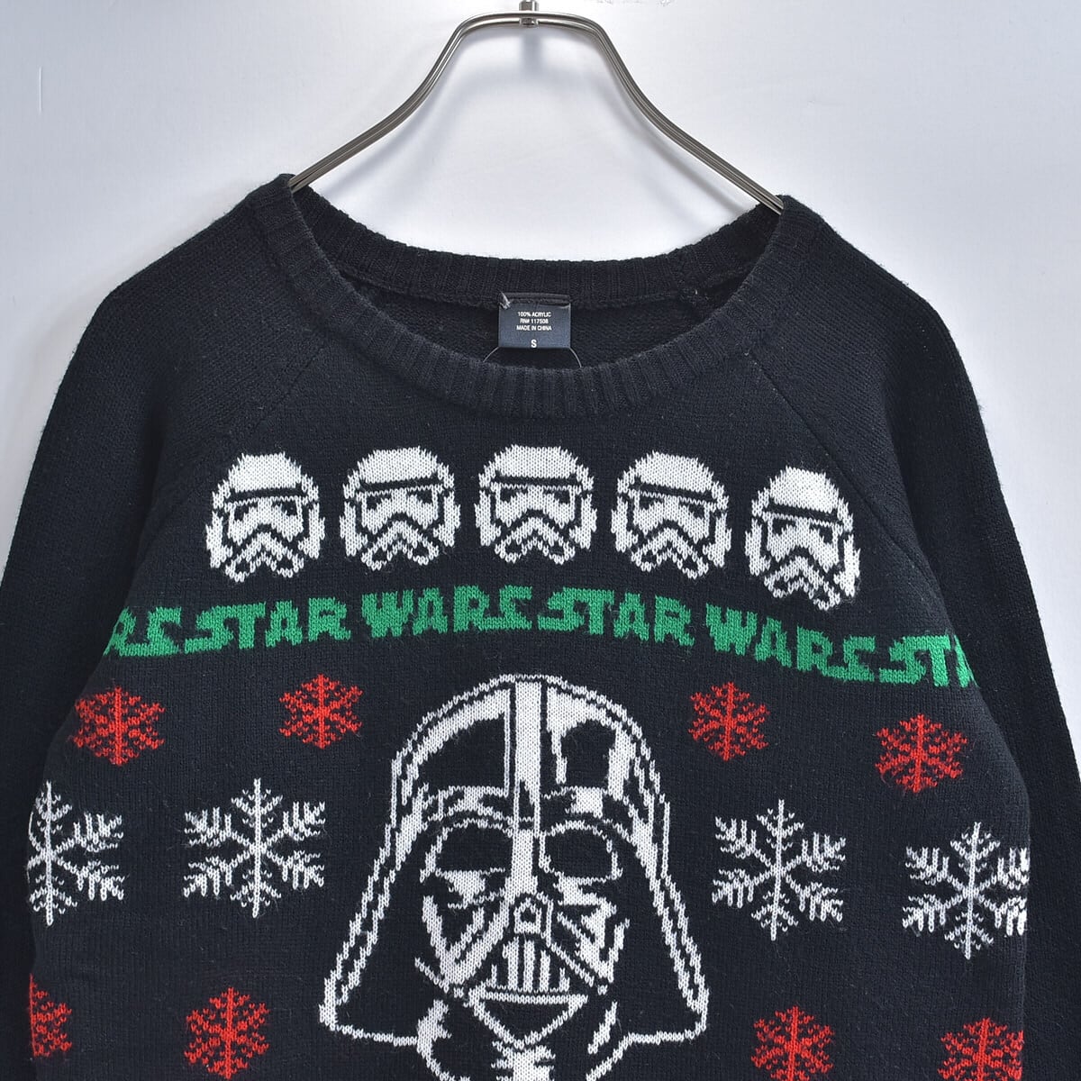 STAR WARS RN#117508 スターウォーズ クリスマスセーター アグリーニット 映画 プルオーバーニット ブラック レディースSサイズ