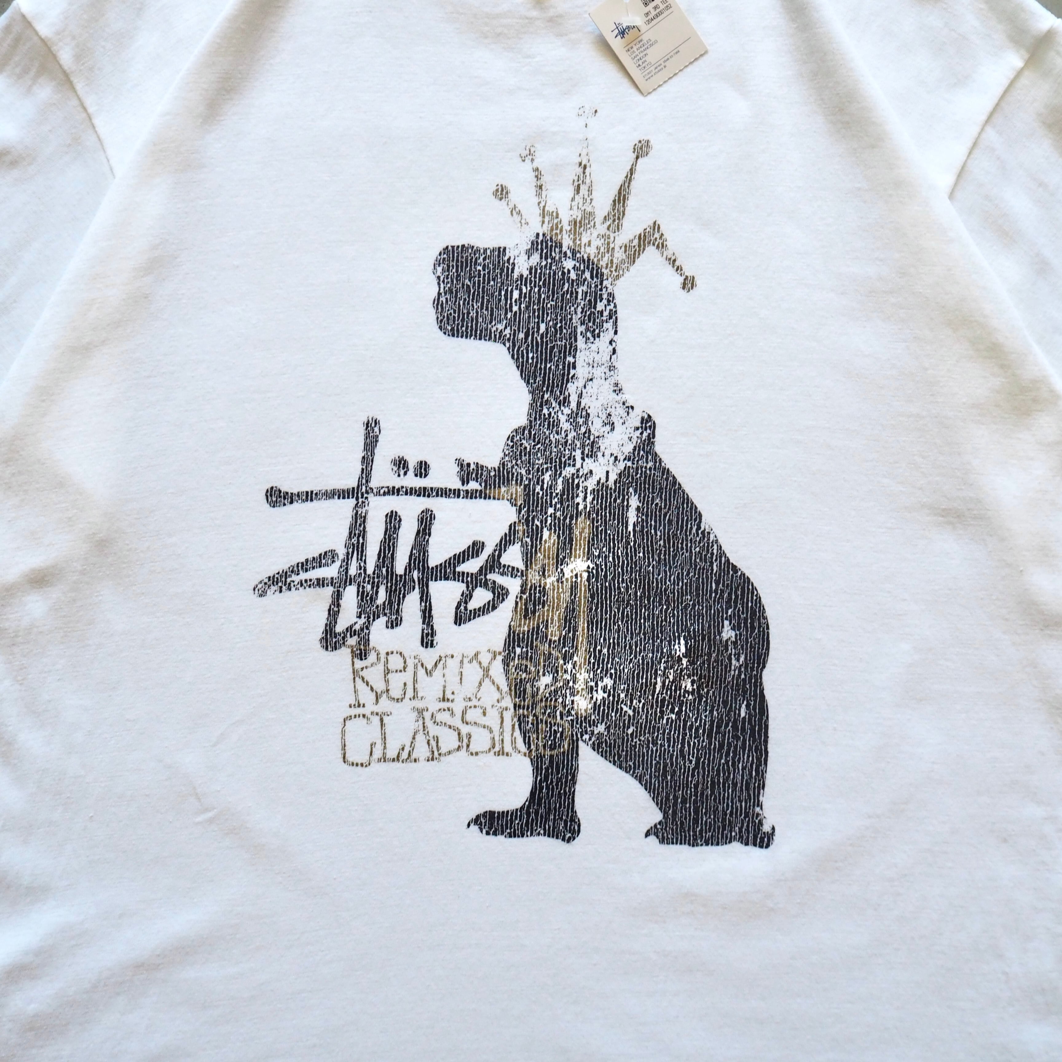 80~90's old stussy “stussy fresh gear” Design Tee “襤褸”黒タグ