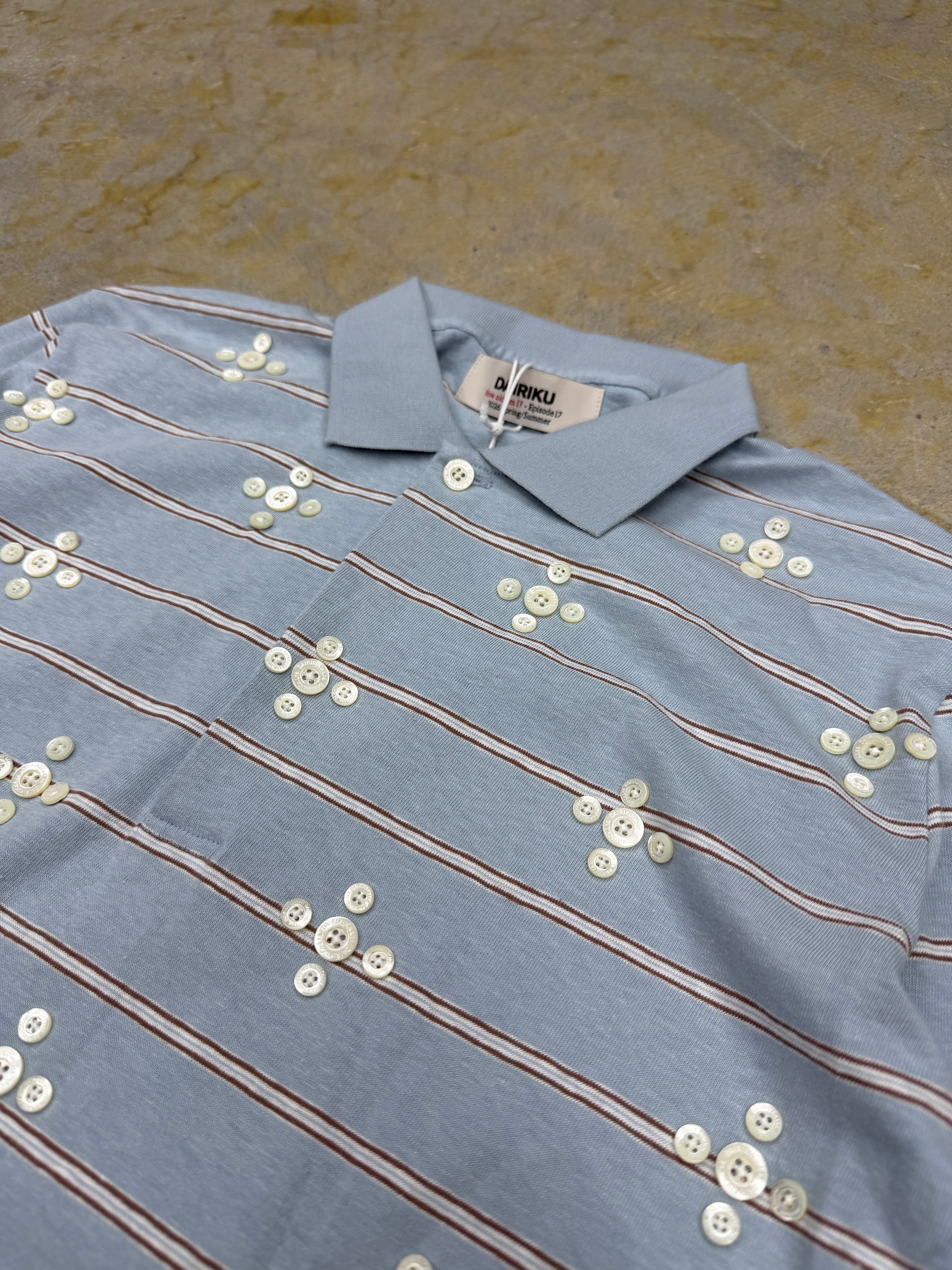 DAIRIKU | BenjaminButton Border Skipper Tee | Aqua | HOWDAY