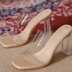 透明クリアヒール 軽量ミュールサンダル(ヒール高さ3タイプ) 00021