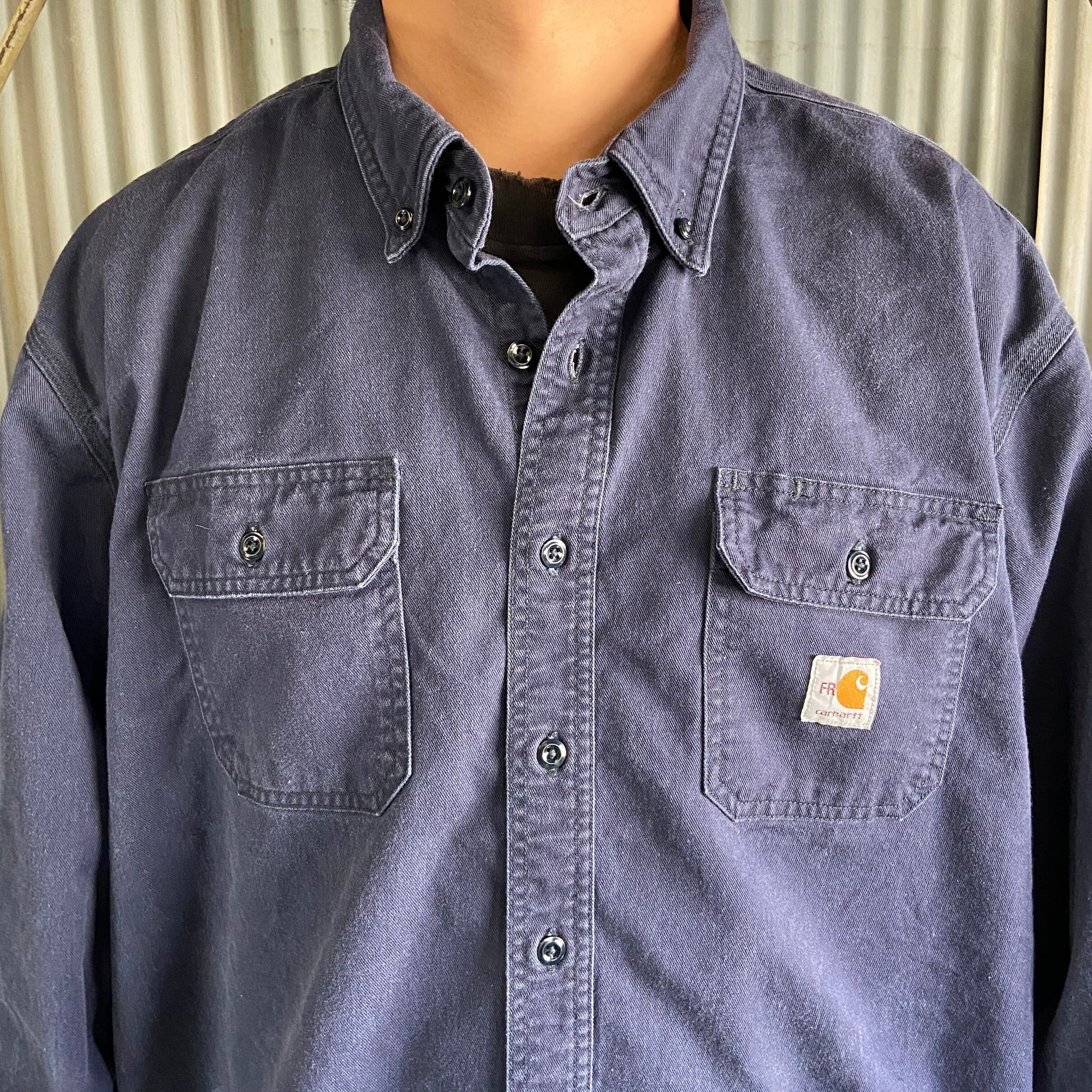 ビッグサイズ カーハート Carhartt FRシリーズ 長袖 ボタンダウン ワークシャツ フリーサイズ /eaa352167