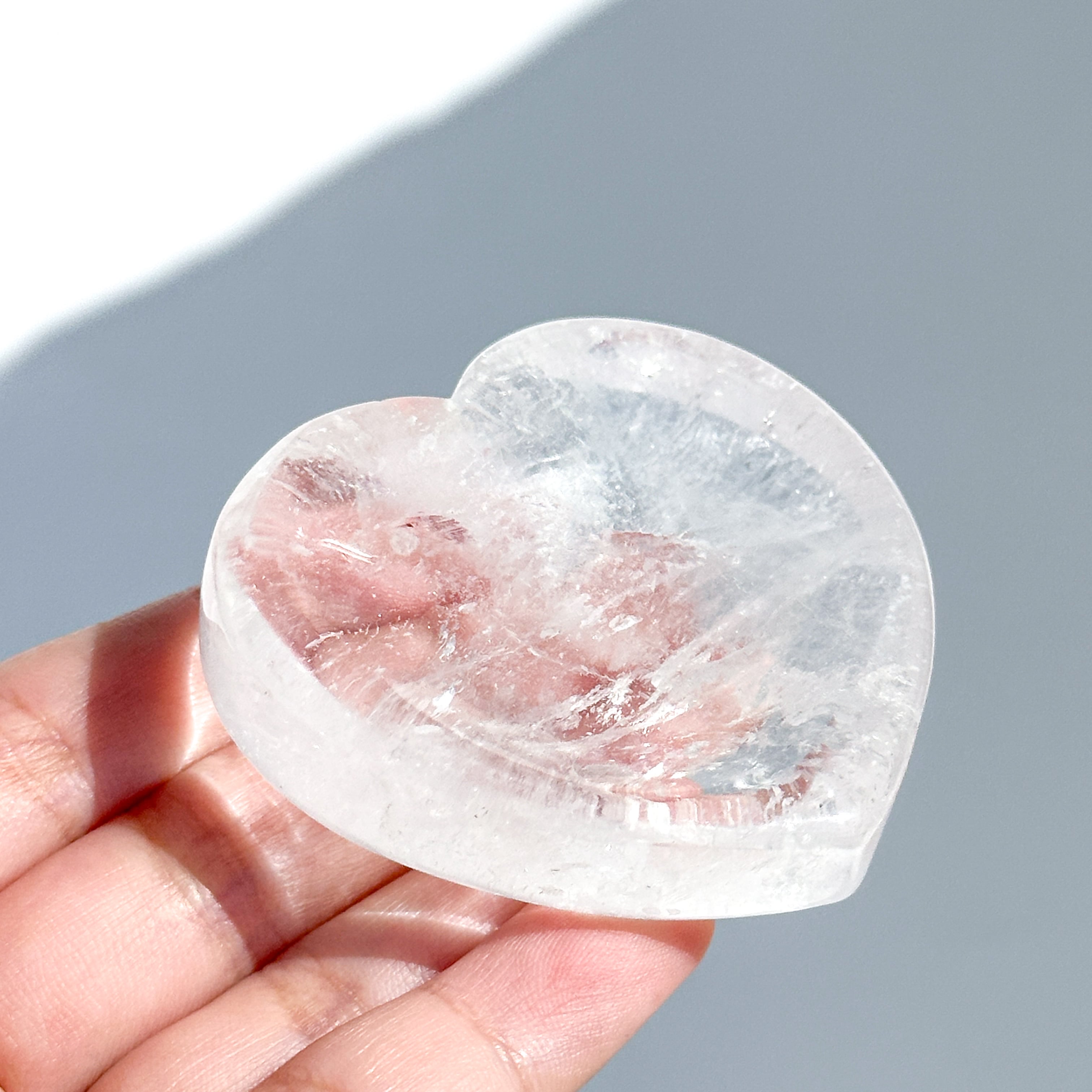 クリアクォーツハート型のうつわ 52◇ Clear Quartz ◇ 天然石・鉱物