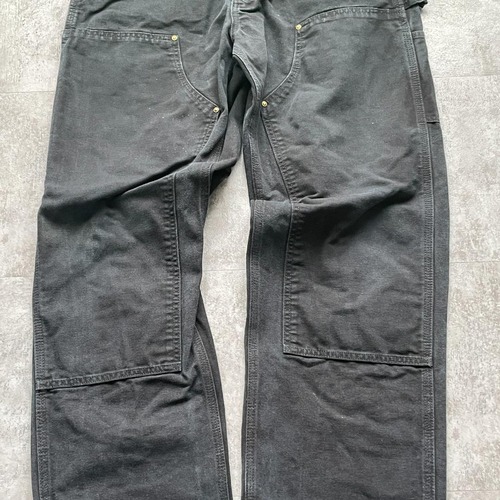 メキシコ製 ブラック ダブルニー Carhartt B01 BLK 36×34 詳細写真4