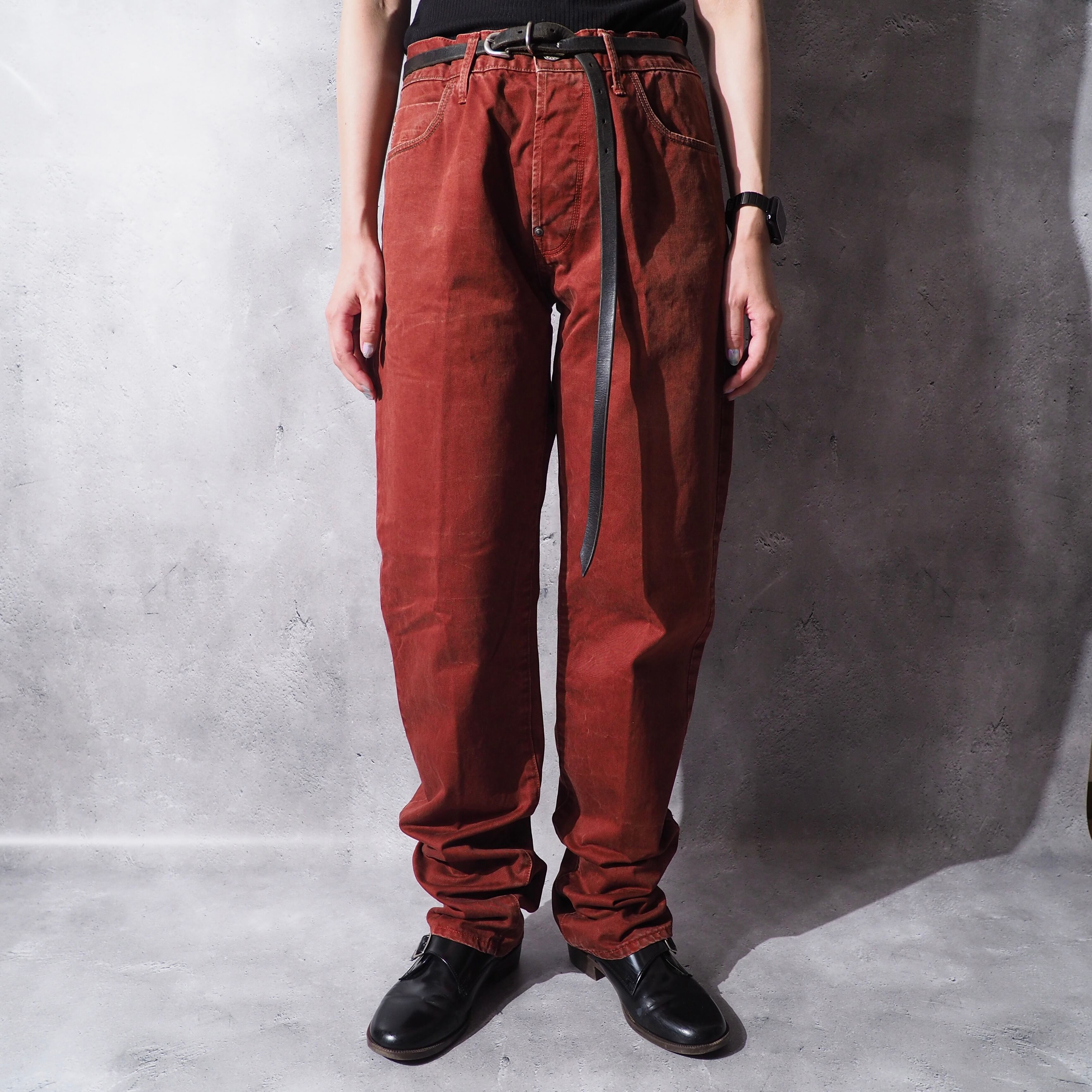 2000s ” G-STAR RAW ” Deep reddish brown dyeing cotton straight pants