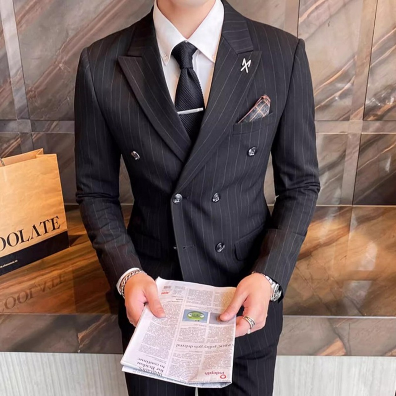 double-breasted suit 3piece 00234