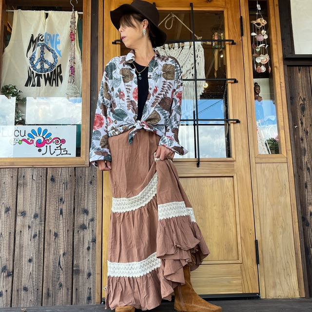 ボヘミアンマキシ丈スカート