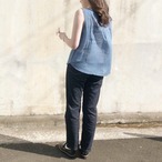 【綿100%】大人可愛い 花柄ノースリーブ｜ネイビー｜サムネイル2