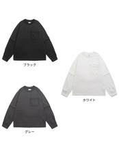 ドロップショルダーパッチポケット長袖Tシャツ S0670