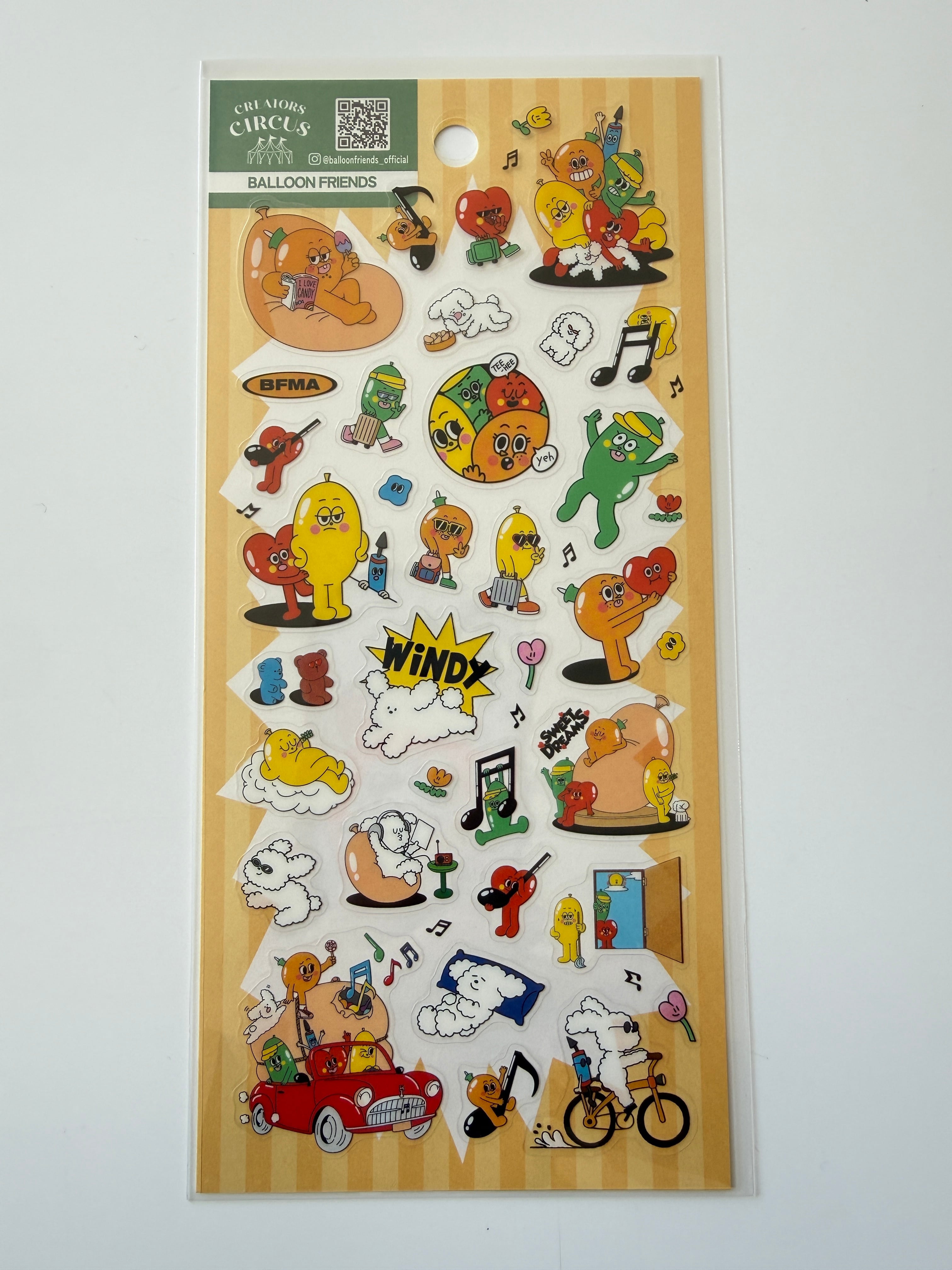 CREATORS CIRCUS 透明シール BALLOON FRIENDS
