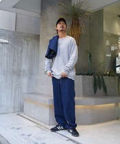 【#Re:room】BIG LOGO W JACQUARD CREW KNIT［REK130］