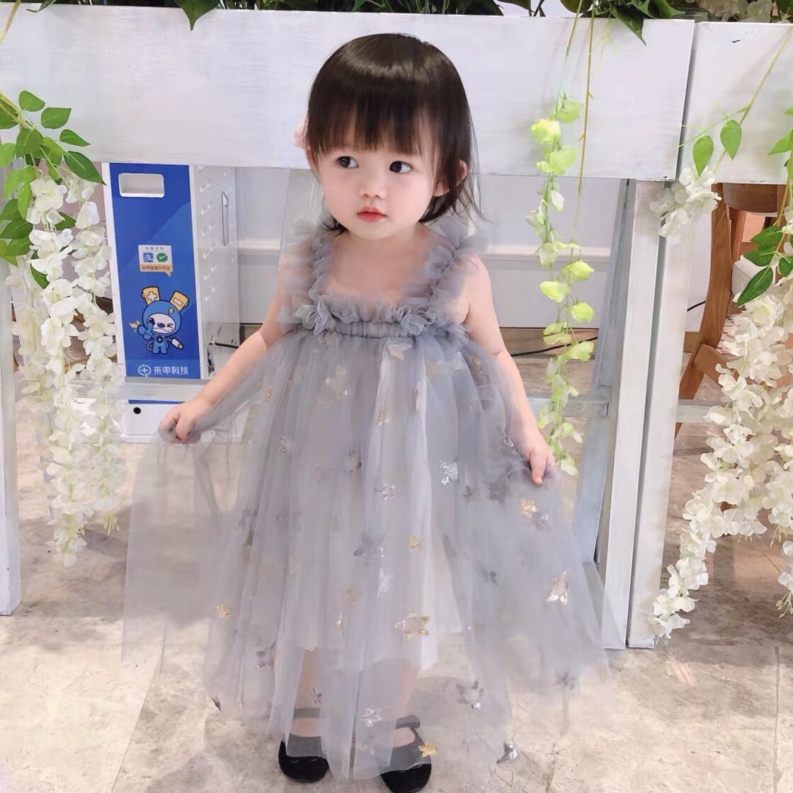 ワンピース チュールワンピース ノースリーブ フレアワンピース Aラインワンピース スパンコール ドレス チュールドレス パーティードレス 子供服 子供 キッズ 女の子 女児 人気 おすすめ かわいい おしゃれ お出かけ 韓国 韓国子供服 誕生日 バースデー 小学生