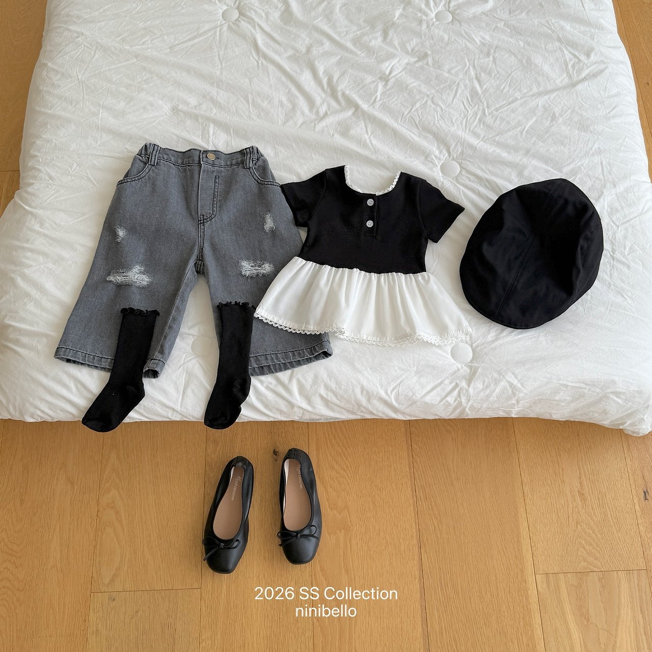 [ninibello] Summer Tulip Layered Tee / [니니벨로] 썸머튤립레이어드티