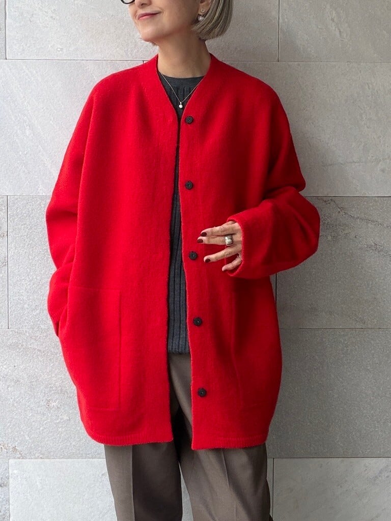 天竺編み ホールガーメントニットジャケット