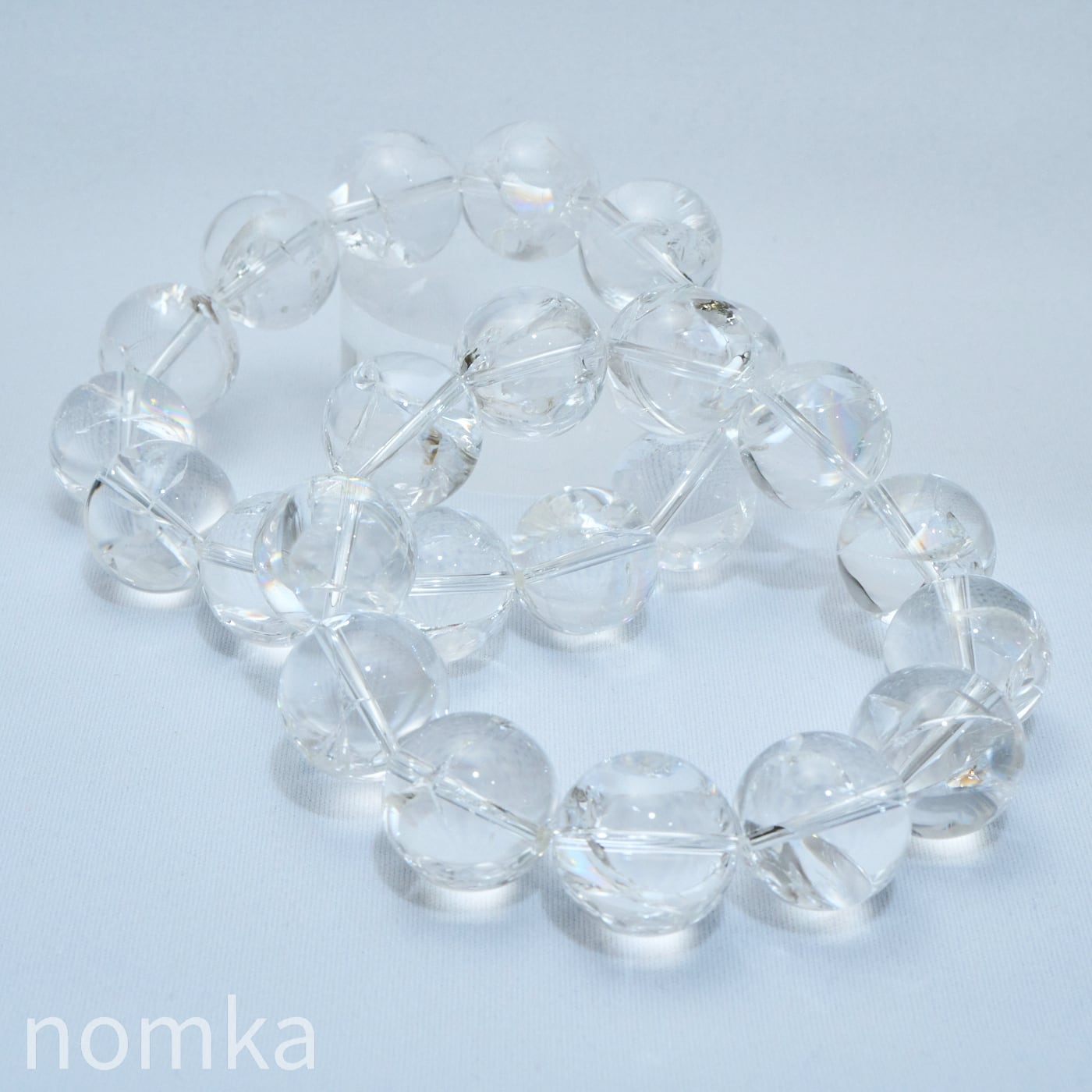 【美品,大玉,希少】ホワイトラダーインアイリスクォーツ　１８㎜　ブレスレット Special Price】大玉18mm アイリスクォーツ一連ブレスレット(約17cm