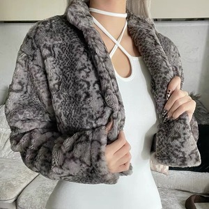 【予約】python pattern fake fur chubby coat