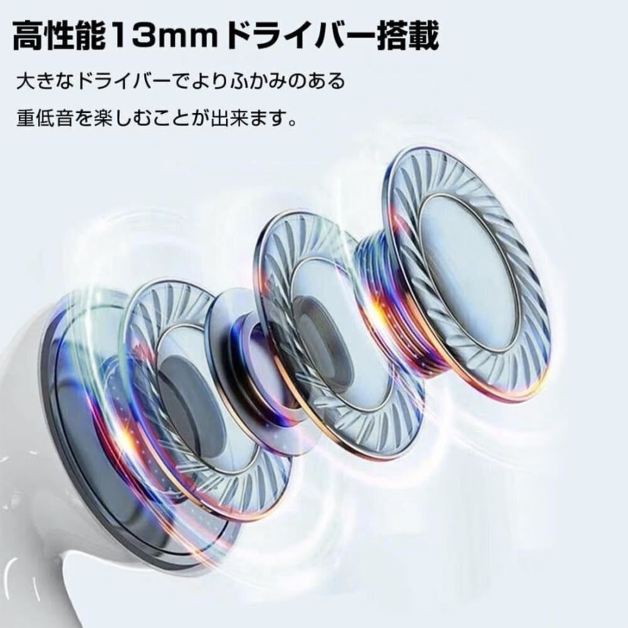 ワイヤレスイヤホン Bluetooth5.3 Hi-Fiステレオ ENCノイズキャンセリング AAC対応 IPX7防水 通話 マイク内蔵 左右分離型