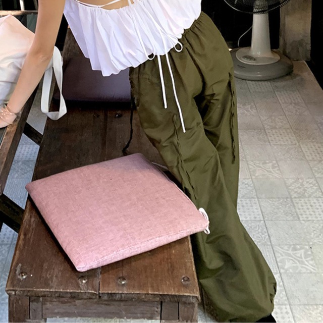 drawstring waist casual pants L0607