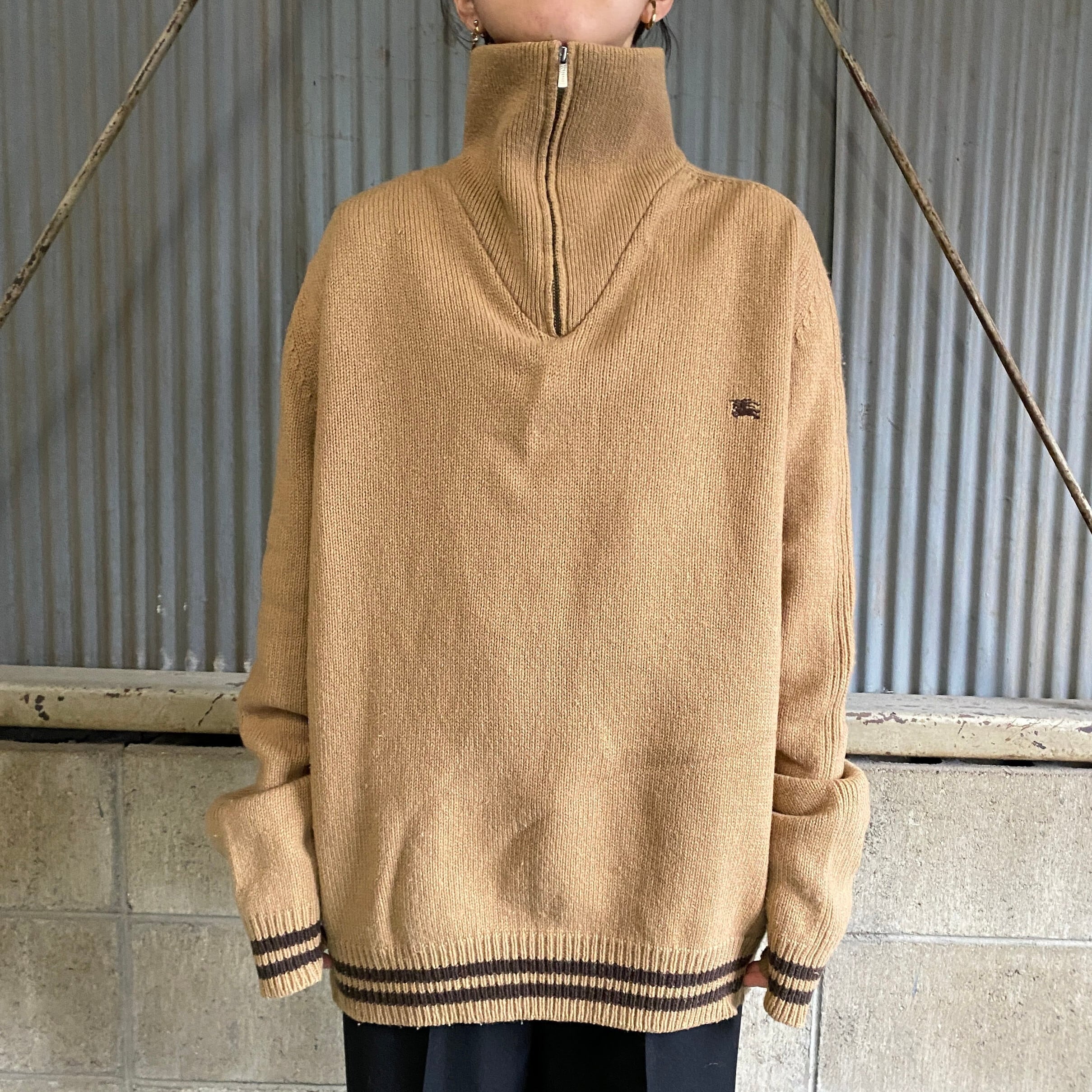 BURBERRY LONDON バーバリー ロンドン ハーフジップ ウールニット 