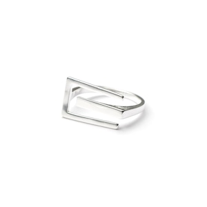 S925 GEOMETRIC SQUARE RING SILVER