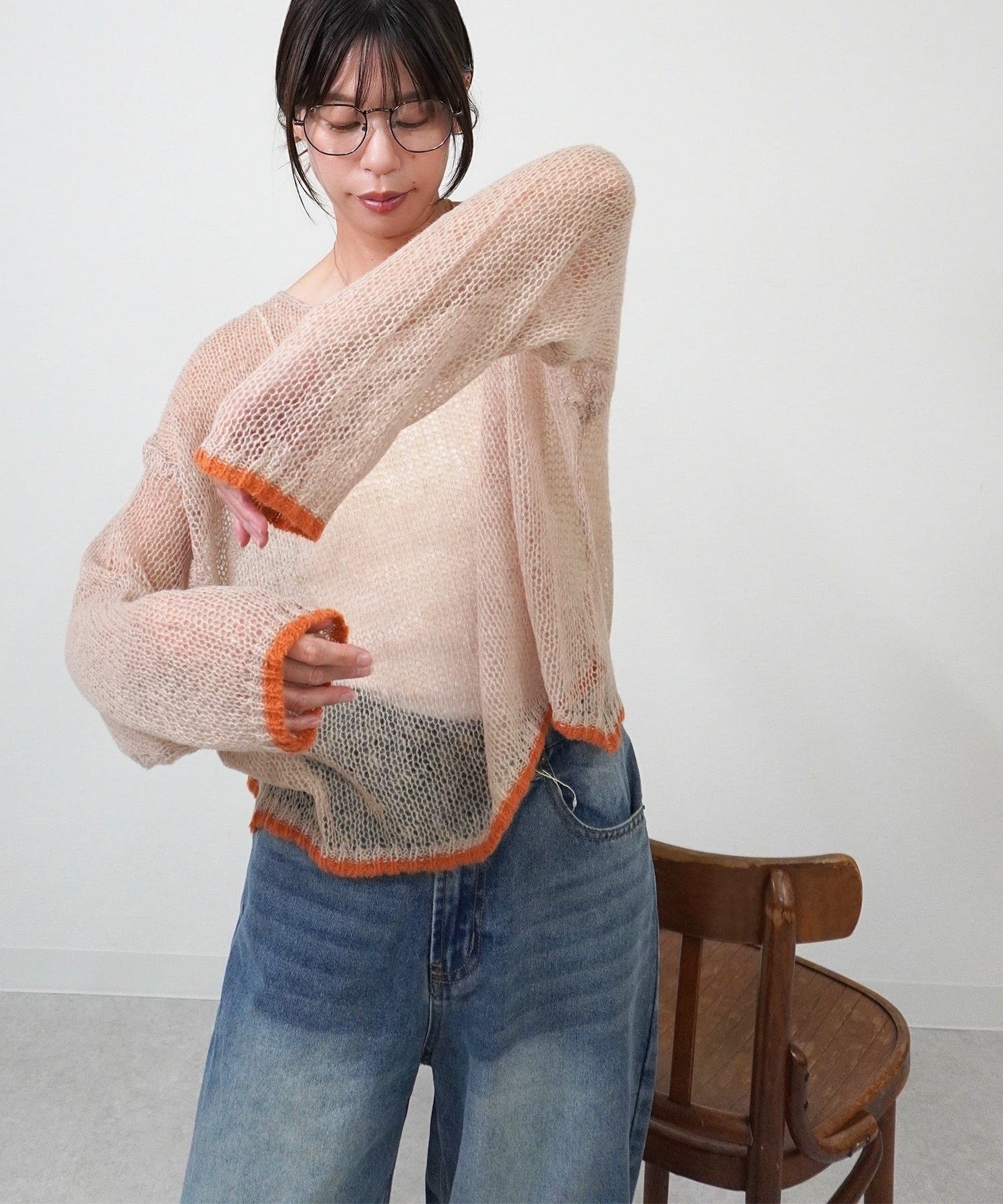 起毛糸スソ配色短丈PO 5151354 (0804)