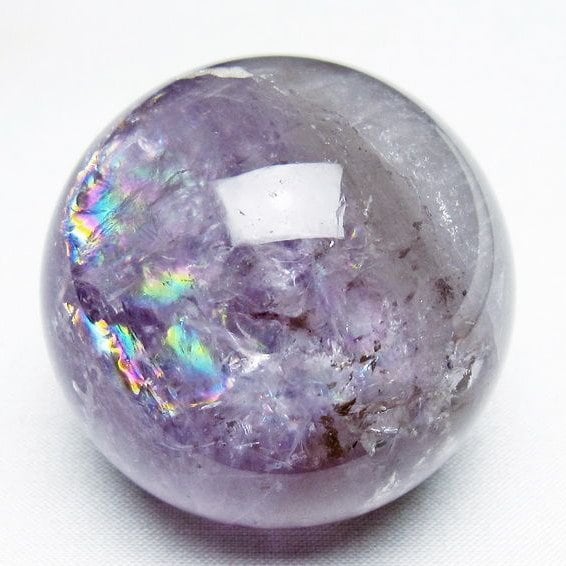 アメジスト 丸玉 虹入り 50mm スフィア amethyst 置物 一点物 141-7324