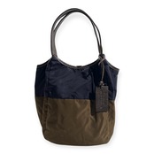Mademoiselle NON NON マドモアゼルノンノン MARCO MASI マルコマージ レザー切替 ナイロン ハンドバッグ トートバッグ/ネイビー系×カーキ系