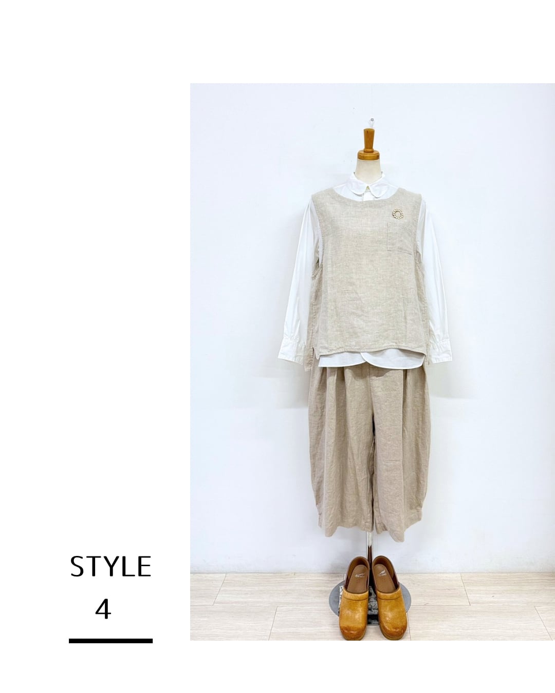 d8857＊D*g*yリネンオックス後ろ開きデザインベスト | mamanstyle