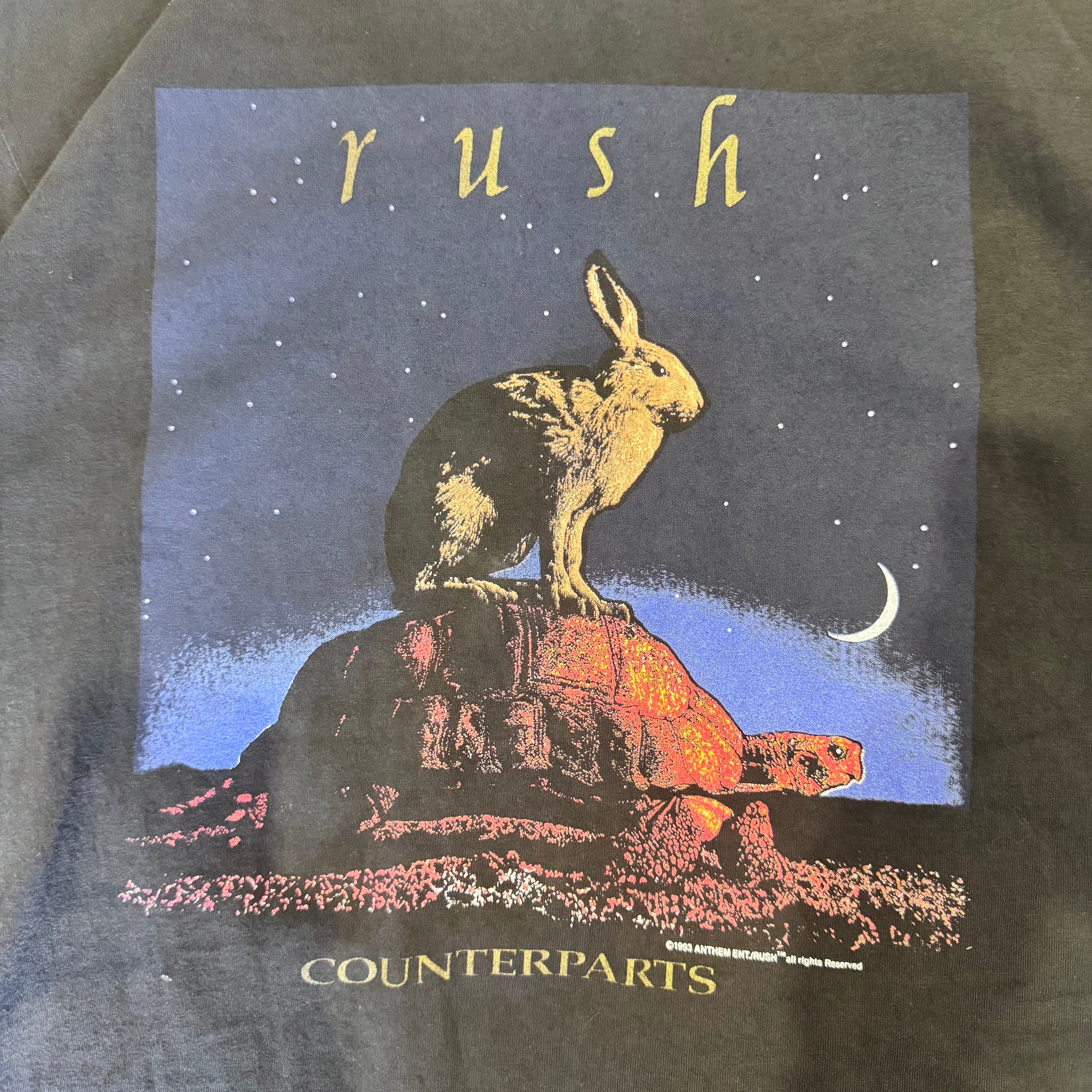 90s RUSH Tシャツ Counterparts バンドT うさぎ ブラック XL | 古着屋