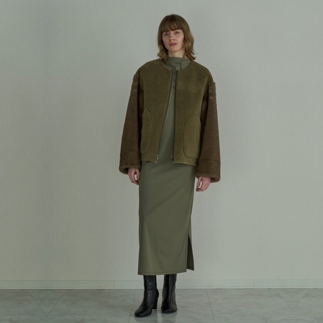 【Boutique Ordinary】Gather Sleeve High-Neck Dress