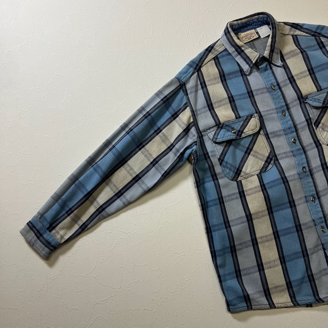 90s M.FINE&SONS ダメージ ヘビネル チェック ネルシャツ 長袖シャツ