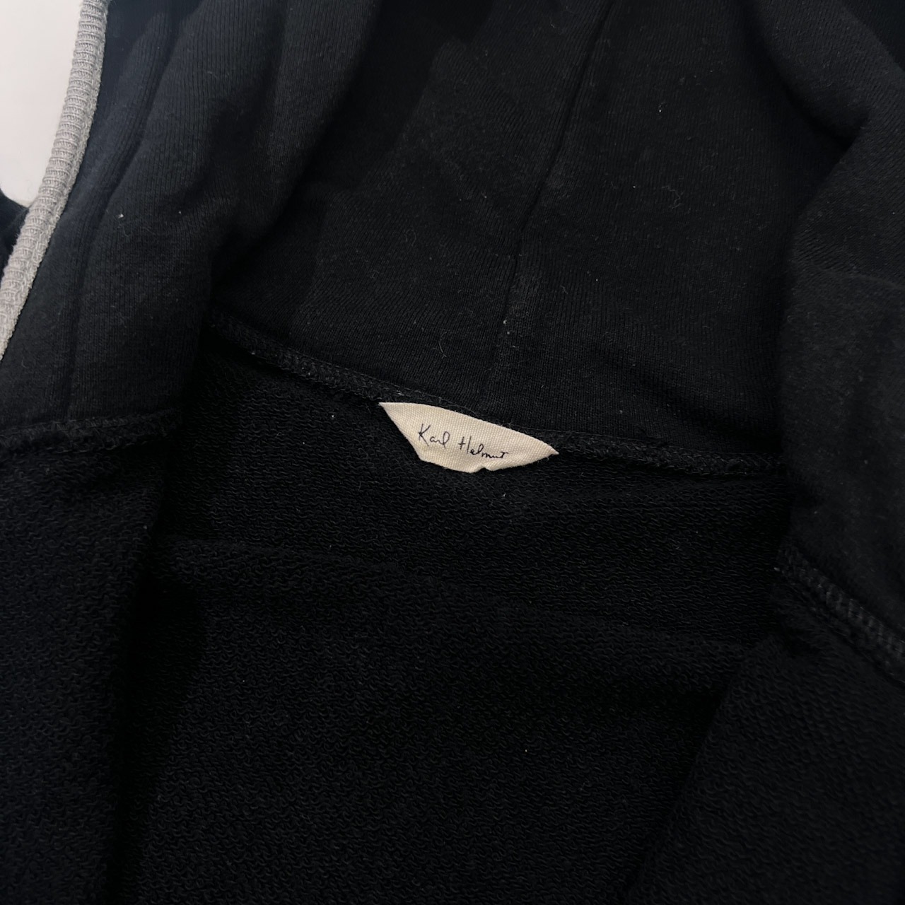 Karl Helmut カールヘルム ロゴデザイン ジップアップ スウェットパーカー M/ブラック