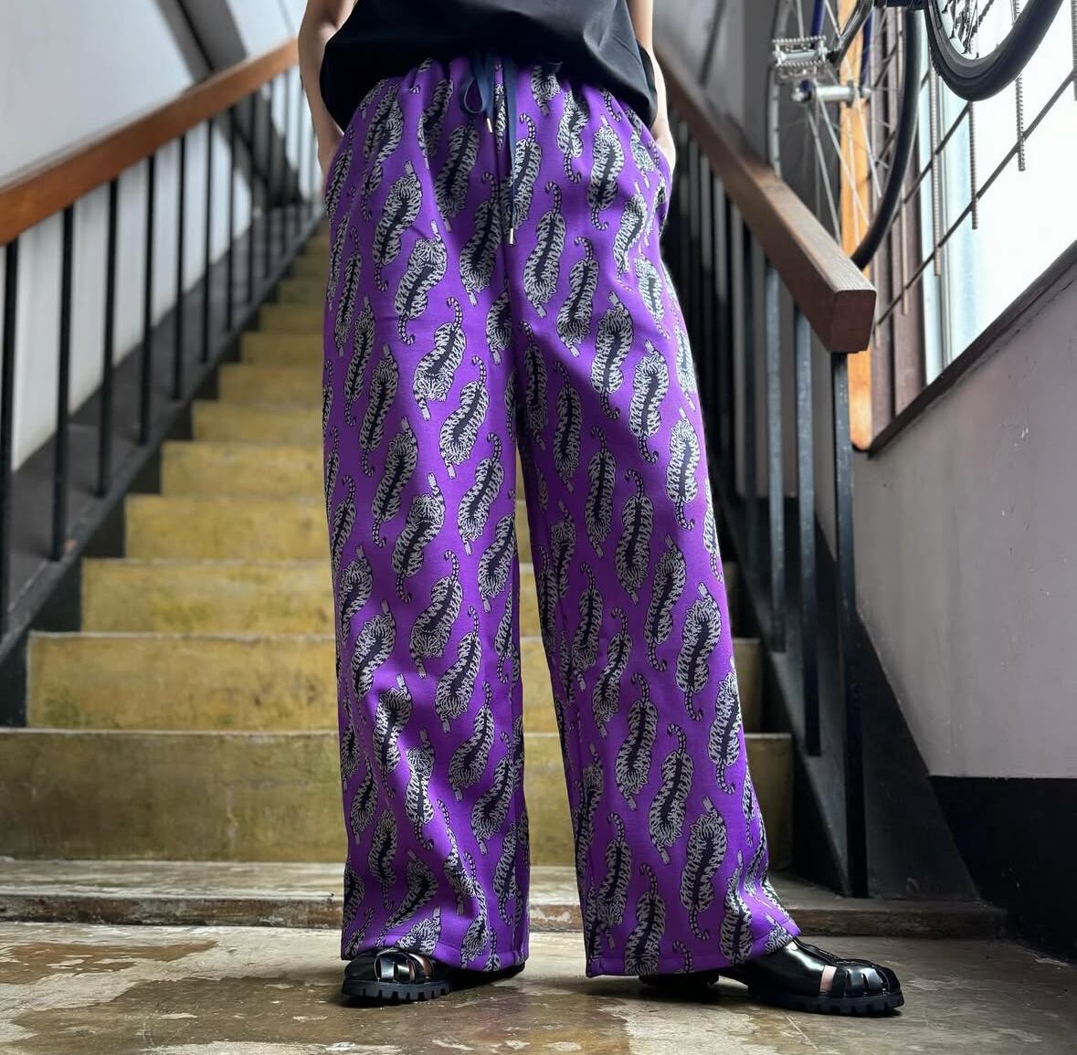 いよかん【didizizi】ウサチェックジャガードパンツ(オレンジ