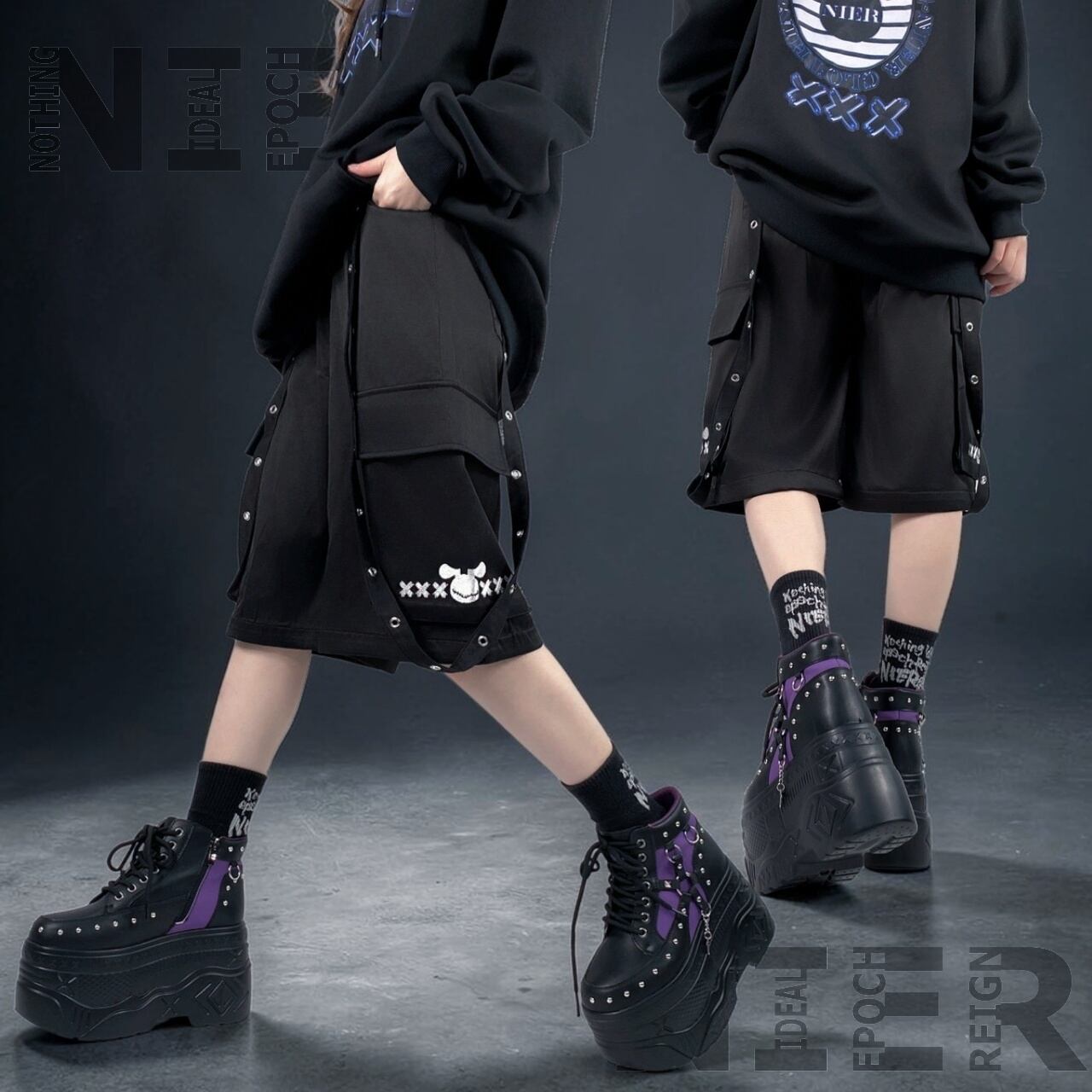 6POCKET BLACK 3WAY CARGO PANTS | NIER CLOTHING
