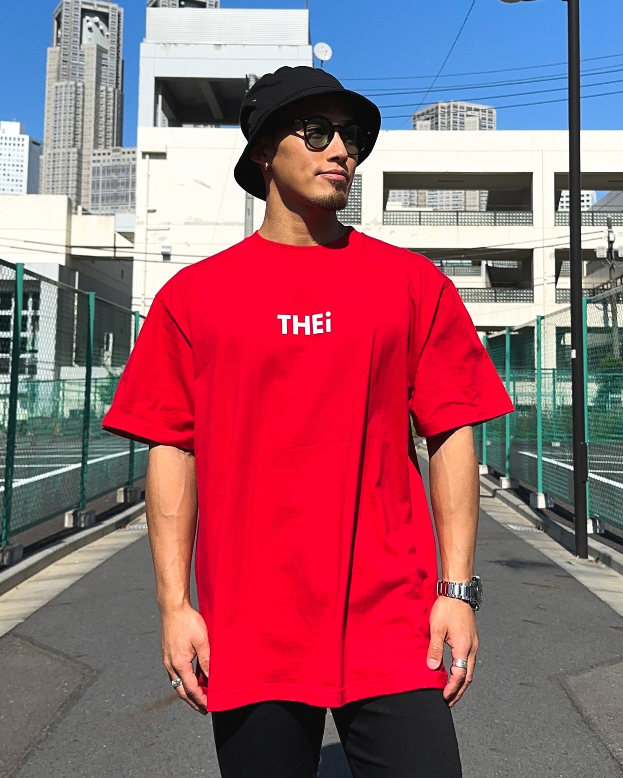 BASIC BACK PRINT T-SHIRT - RED
