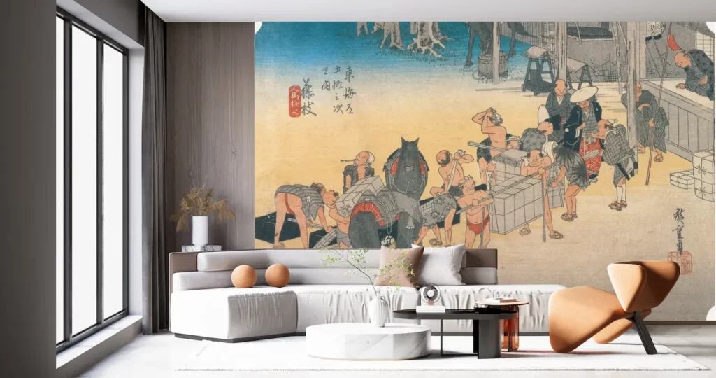 葛飾北斎 冨嶽三十六景 遠江山中 壁紙アート クロス 日本画 インテリア