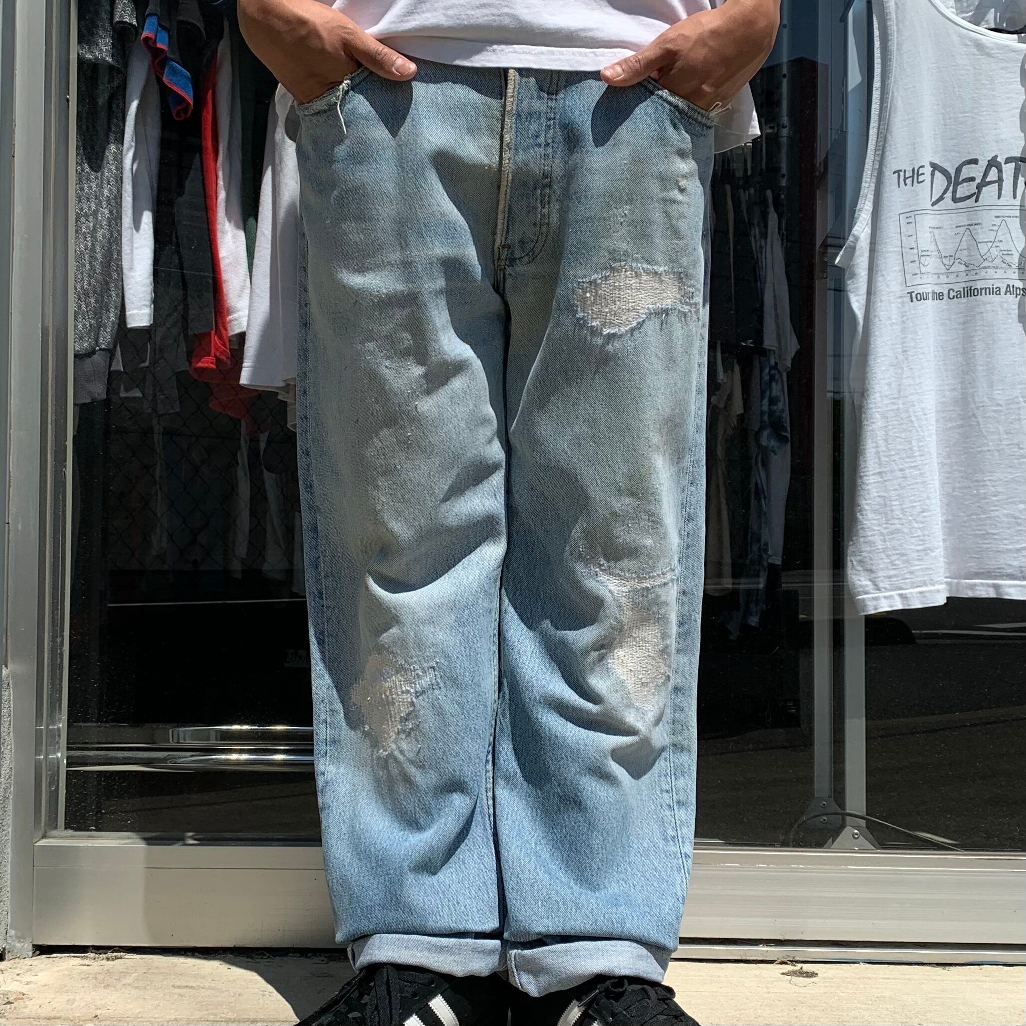 LEVI’S 501 ストレートワイドデニム ダメージ加工