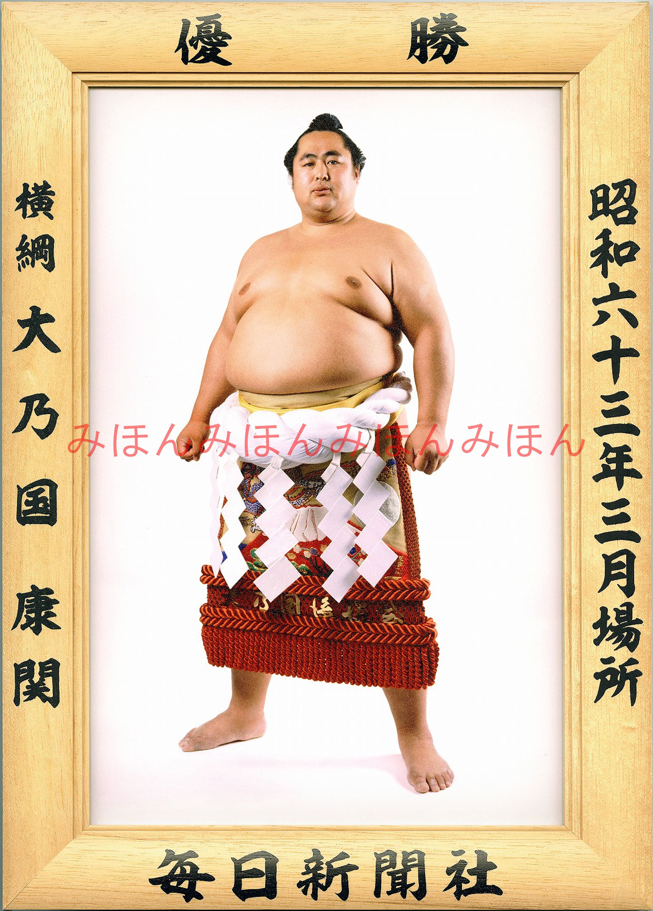 昭和６３年３月場所優勝　横綱　大乃国康関（２回目の優勝） | 大相撲まいにち部屋（大相撲優勝ミニ額販売公式サイト） powered by BASE